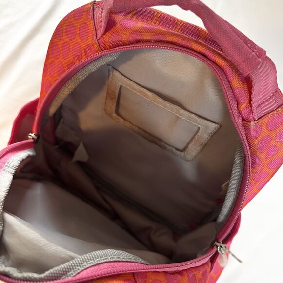 Pottery Barn Kids Mackenzie Small Pink Orange Dot Backpack School Bag - Picture 8 of 14